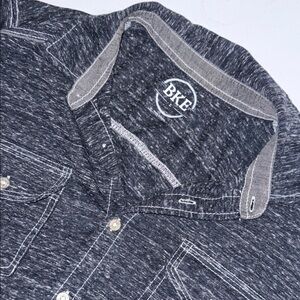 BKE Men's Charcoal Gray Button Up Shirt Large